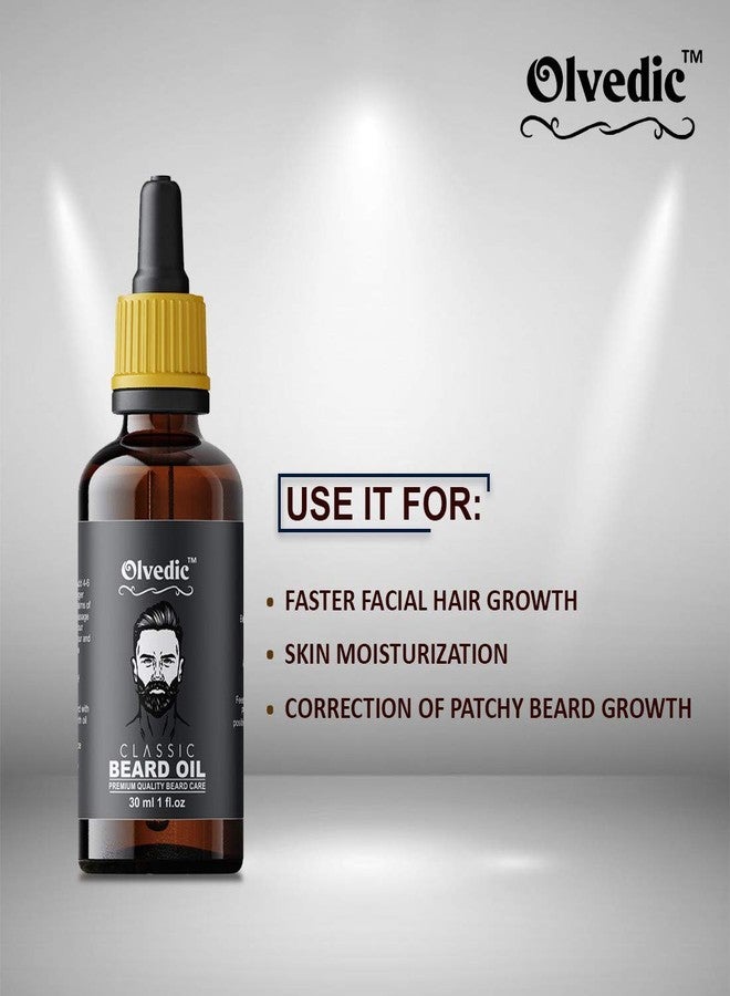 Olvedic New Classic Beard Growth Oil -Suitable for Patchy beard Hair Oil- Pack of 2 (30 ml Each) - Image 3
